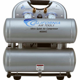 Portable Electric Air Compressor, 2 HP, 4.6 Gal, Twin Stack, 5.3 CFM