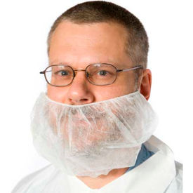Beard Covers, Polypropylene, White, 100/Bag, 10 Bags/Case, XL