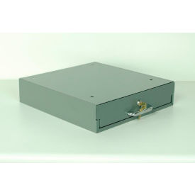 Steel Drawer W/ Lock, 14"W x 16"D x 3"H, Gray