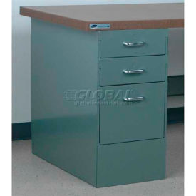 Steel Pedestal W/ 3 Drawers, 15-1/2"W x 30"D, Gray