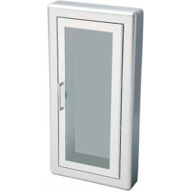 Aluminum Fire Extinguisher Cabinet, Full Acrylic Window, Semi-Recessed, 3" Trim