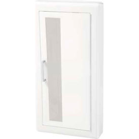 JL Industries Steel Fire Extinguisher Cabinet, Vertical Acrylic Window, Semi-Recessed, 3" Trim, 6"D
