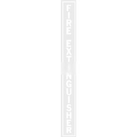Vertical Decal Fire Extinguisher Lettering On Clear Film, White