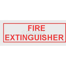 Horizontal Decal Fire Extinguisher Lettering On Clear Film, Red