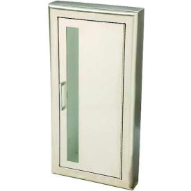 Fire Extinguisher Cabinet, Vertical Acrylic Window, Semi-Recessed, 3" Trim