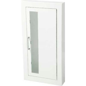 Steel Fire Rated Fire Extinguisher Cabinet, Vertical Acrylic Window, Semi-Recessed