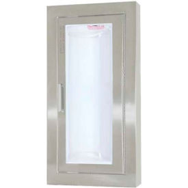 Stainless Steel Fire Extinguisher Cabinet, Clear Acrylic Bubble Window, Semi-Recessed