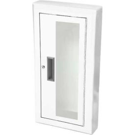 Steel Fire Ext. Cabinet, Full Acrylic Window, SemiRecessed, 4" Trim