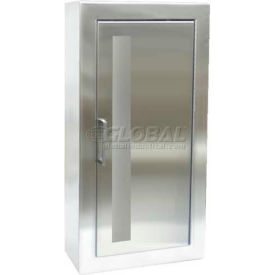 Stainless Steel Fire Extinguisher Cabinet, Vertical Acrylic Window Surface Mount