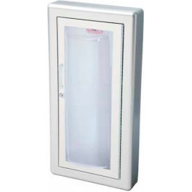 Alum Fire Extinguisher Cabinet, Clear Acrylic Window, SemiRecessed, Saf-T-Lok, 3" Trim