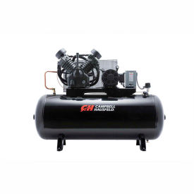 10 HP, Two-Stage Air Compressor, 120 Gallon, Horizontal, Maximum 175 PSI, 36 CFM, 3-Phase 208-230/460V