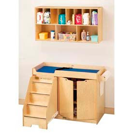 Changing Table with 3 Shelf Cabinet and Left Side Stairs - Organizer Combo