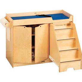 Changing Table with 3 Shelved Cabinet and Right Side Stairs