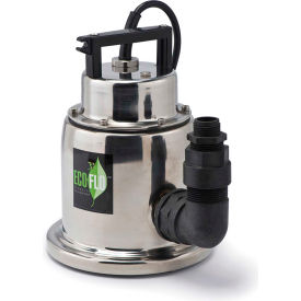 Submersible Utility Pump, Stainless Steel, Manual, 1/4 HP, 1500 GPH