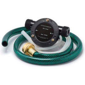 Portable Utility Drill Pump, 3' Garden Hose, 1/4" ID Hose, 360 GPH