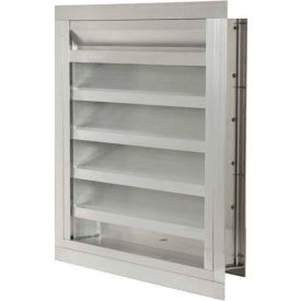 Drainable Blade Fixed Louver with Flange 36" - 36"