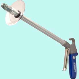 Soft Grip Safety Air Gun with Super Air Nozzle, 18" Ext. & Chip Shield, Zinc