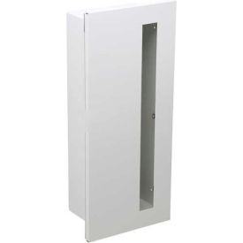 Aluminum Fire Extinguisher Cabinet, Vertical Tempered Glass Window, Fully Recessed