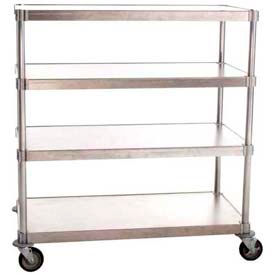 Aluminum Mobile Shelving Unit, 4 Shelves, 60"W x 20"D x 54"H