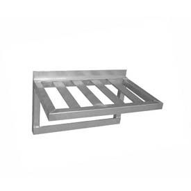 Pot Rack Wall Shelf, 20"W x 15-3/4"H x 60"L, Aluminum