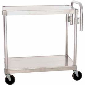 Aluminum Utility Cart with 2 Shelves, 400 lb. Capacity, 24"L x 18"W x 36"H