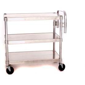 Aluminum Utility Cart w/3 Shelves, 400 lb. Capacity, 24"L x 18"W x 36"H