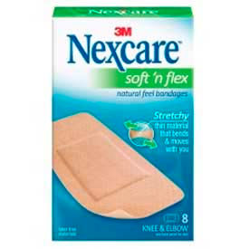 Knee/Elbow Bandages, Adhesive, Breathable, Latex-free, 4"L x 1.88"W, 8 PK, Tan