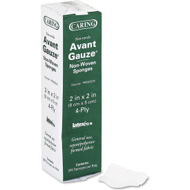 Gauze Sponge, Absorbent, 2"L x 2"W, 4 PLYS, 200BX, Fabric, WH