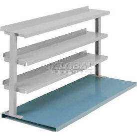 Steel Riser with 3 Shelves, 72"W x 13-1/2"D, Dove Gray