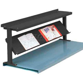 Steel Riser with 2 Shelves, 72"W x 13-1/2"D, Black