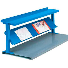 Steel Riser with 2 Shelves, 72"W x 13-1/2"D, Blue