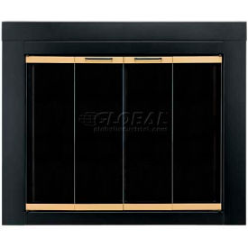 Arrington Fireplace Glass Door Black With Gold Trim 43-1/2"L x 33"H