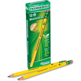 Beginners Woodcase Pencil With Eraser, Yellow Barrel, Dozen