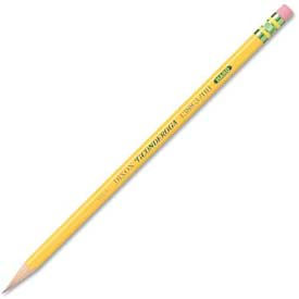 Ticonderoga Woodcase H #3 Pencil With Eraser, Hard, Yellow Barrel, Dozen