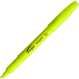 Pen Style Highlighter, Chisel Tip, Fluorescent Yellow Ink, Dozen
