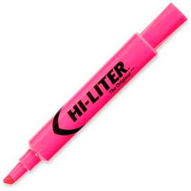 Hi-Liter Desk Style Highlighter, Chisel Tip, Fluorescent Pink Ink, Dozen