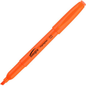 Pen Style Highlighter, Chisel Tip, Fluorescent Orange Ink, Dozen