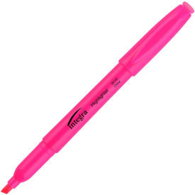 Pen Style Highlighter, Chisel Tip, Fluorescent Pink, Dozen