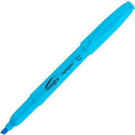 Pen Style Highlighter, Chisel Tip, Fluorescent Blue Ink, Dozen