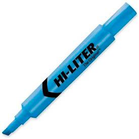 Hi-Liter Desk Style Highlighter, Chisel Tip, Fluorescent Blue Ink, Dozen