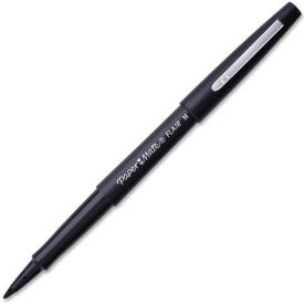 Porous Point Flair Pen, Black Barrel/Ink,12/PK