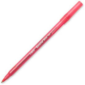 Round Stic Ballpoint Pen, Medium, Red Ink, Dozen