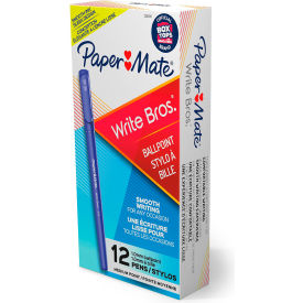 Write Bros Ballpoint Stick Pen, Medium, Blue Ink, Dozen