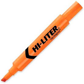 Hi-Liter Desk Style Highlighter, Chisel Tip, Fluorescent Orange Ink, Dozen
