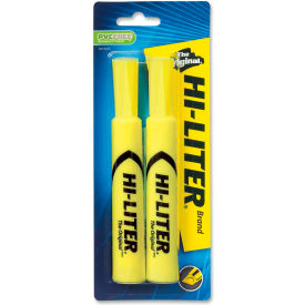 Hi-Liter Desk Style Highlighter, Chisel Tip, Fluorescent Yellow Ink, 2/Pack