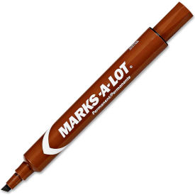Marks-A-Lot Desk-Style Permanent Marker, Medium Chisel Tip, Brown Ink, Dozen