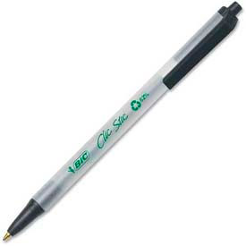 Ecolutions Clic Stic Retractable Ball Pen, Medium, Black Ink, Dozen