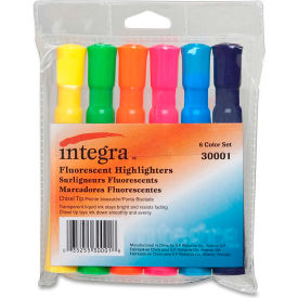 Desk Highlighter, Chisel Tip, Assorted Ink, 6/Set