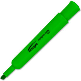 Desk Highlighter, Chisel Tip, Fluorescent Green Ink, 12/Pack