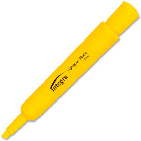 Desk Highlighter, Chisel Tip, Fluorescent Yellow Ink, 12/Pack